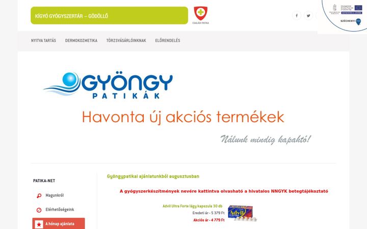 Screenshot ta' csaladipatika.hu