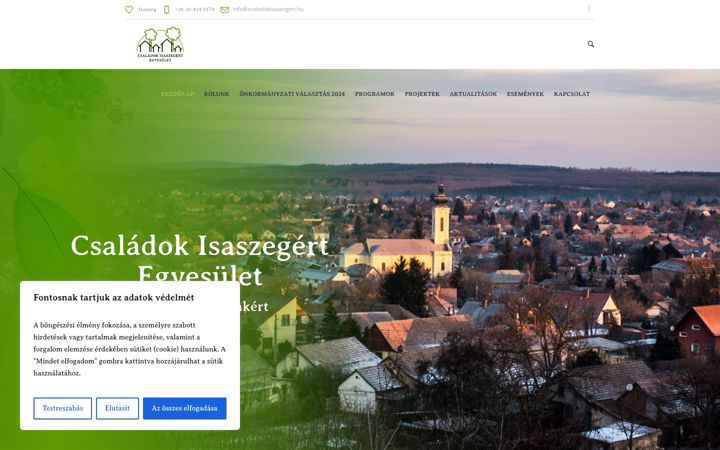 Screenshot ta' csaladokisaszegert.hu