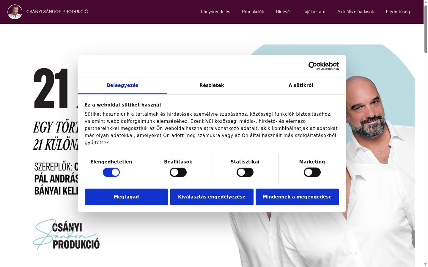 Screenshot del banner di consenso mostrato prima di qualsiasi interazione
