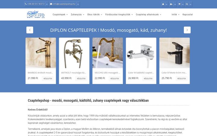 Screenshot of csaptelepshop.hu