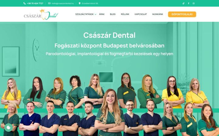 Screenshot ta' csaszardental.hu
