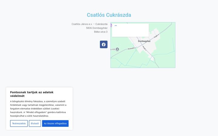 Screenshot of csatloscukraszda.hu