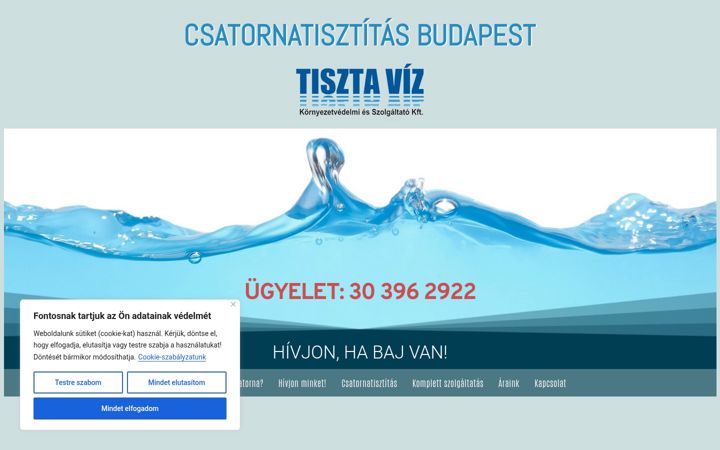 Screenshot of csatornatisztitas.eu