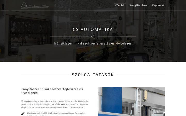 Screenshot ta' csautomatika.hu