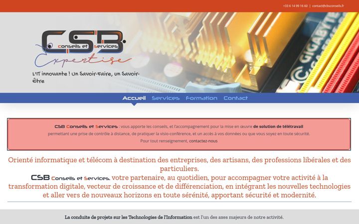 Ekrānuzņēmums no csbconseils.fr