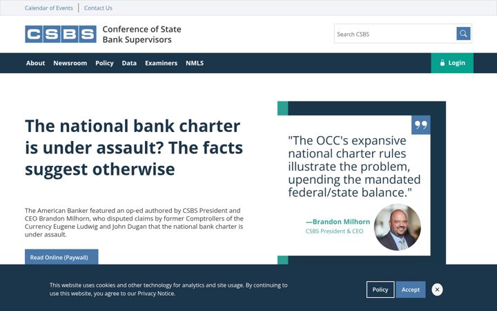 Screenshot του csbs.org