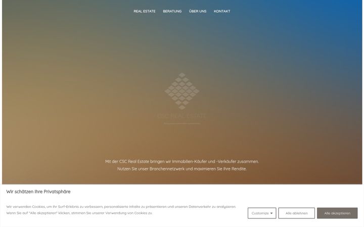 Screenshot of csc-realestate.ch
