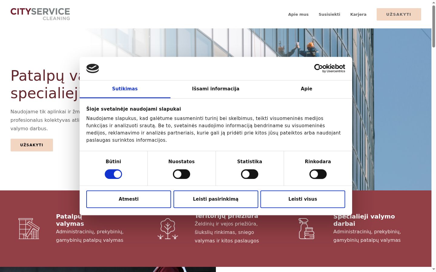 Screenshot del banner di consenso mostrato prima di qualsiasi interazione