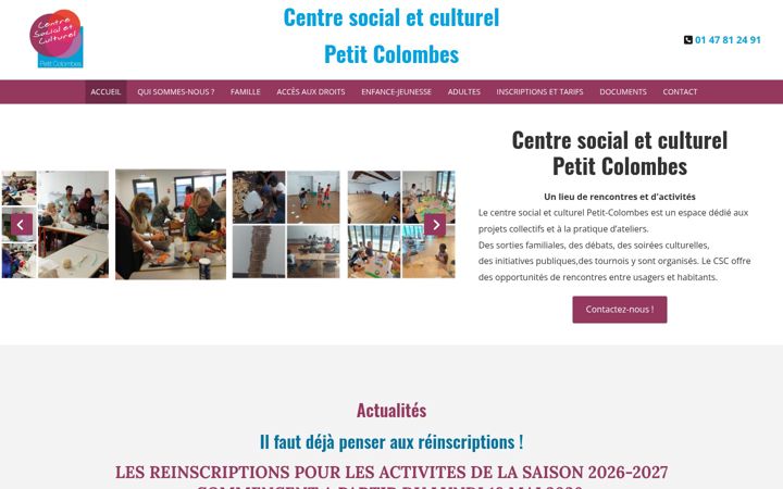 Ekrānuzņēmums no cscpetitcolombes.fr