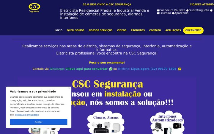 Screenshot of cscseguranca.com