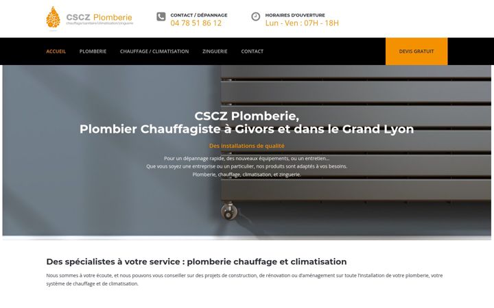 Ekrānuzņēmums no cscz-plomberie.fr