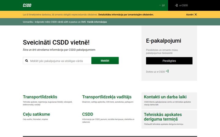 Screenshot of csdd.lv