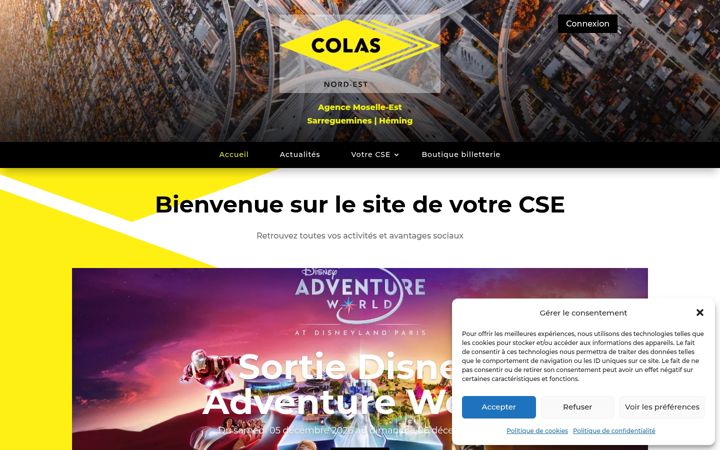 Screenshot stránky cse-colas-moselle-est.fr