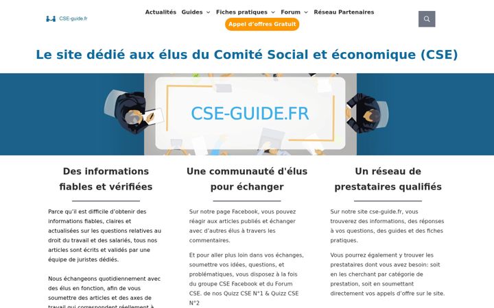 Captură de ecran a cse-guide.fr