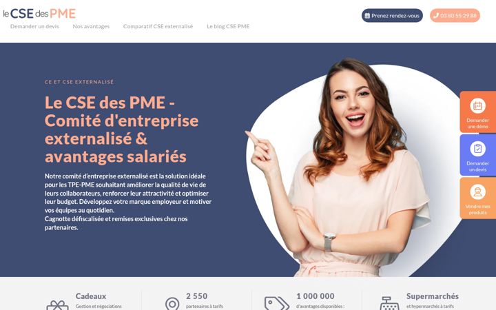 Captură de ecran a cse-pme.fr