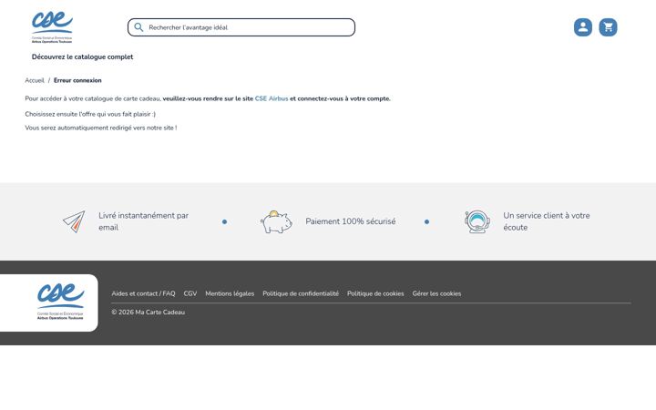 Screenshot of cseairbus-billetterie.com