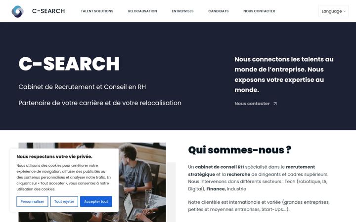Captură de ecran a csearch.fr
