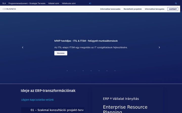 Screenshot ta' csebusiness.hu