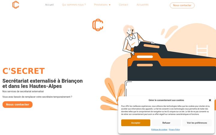 Captură de ecran a csecret.fr