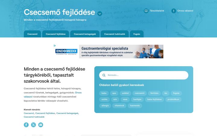 Screenshot ta' csecsemo-fejlodese.hu