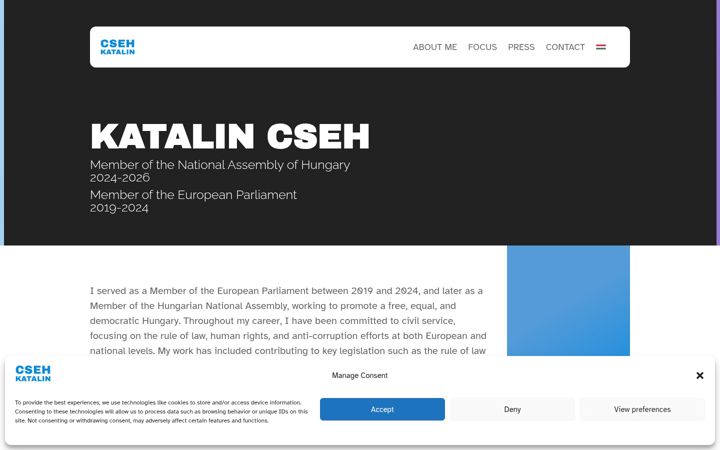 Screenshot stránky csehkatalin.eu