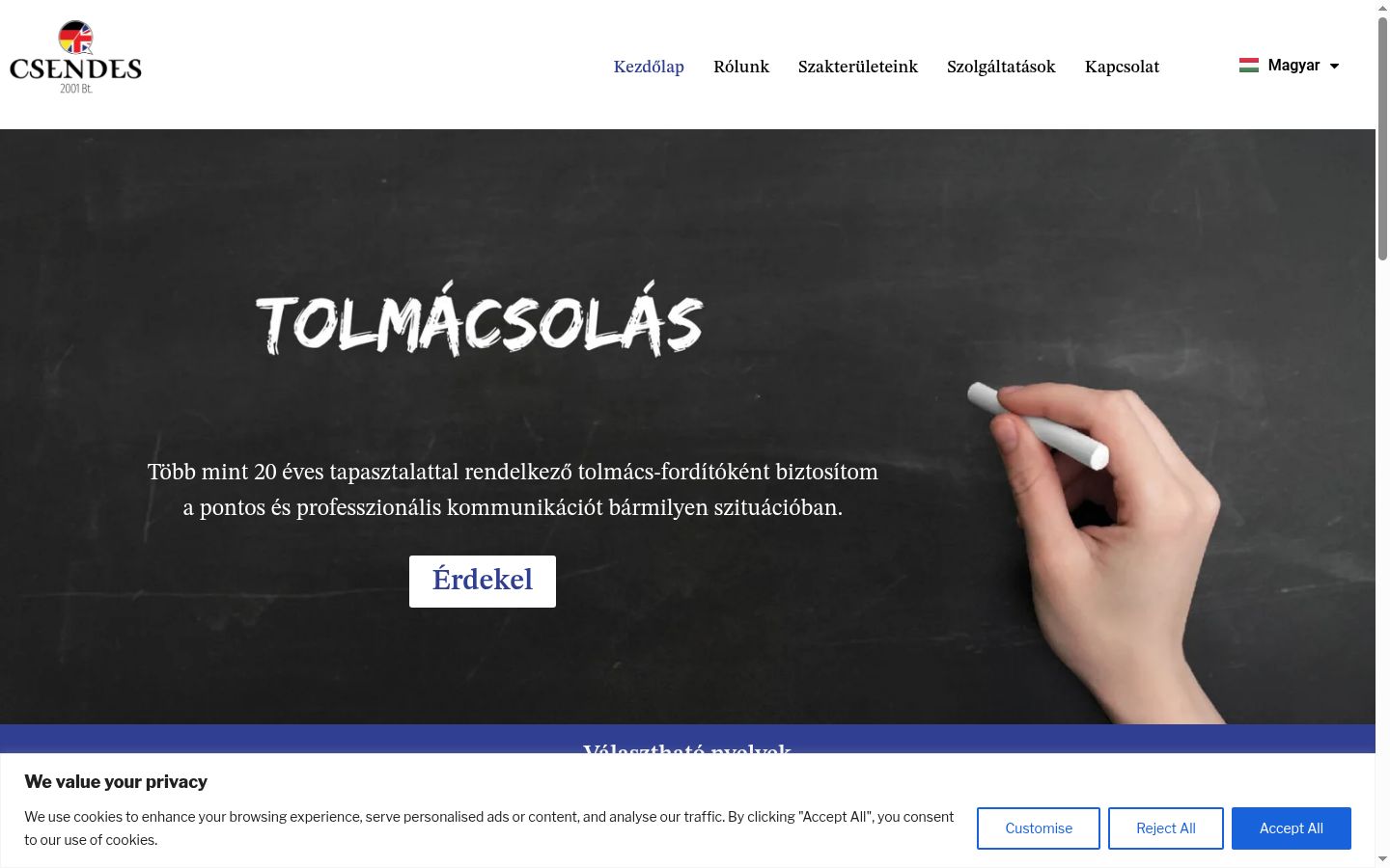 Captura de ecrã do banner de consentimento apresentado antes de qualquer interação