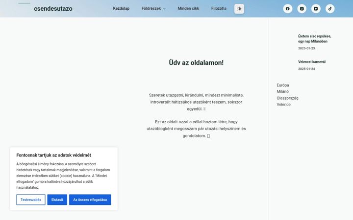 Screenshot ta' csendesutazo.hu