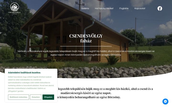 Screenshot ta' csendesvolgyfahaz.hu
