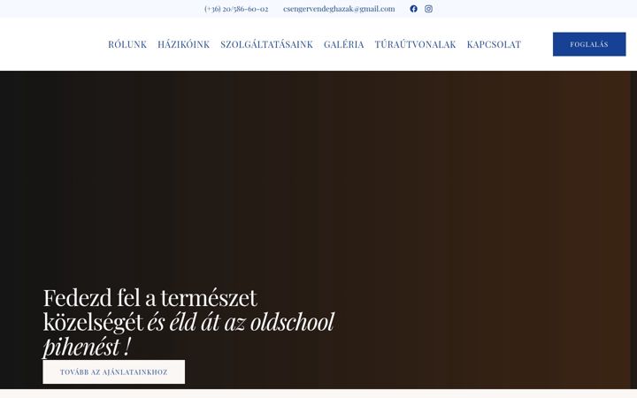Screenshot ta' csengervendeghazak.hu