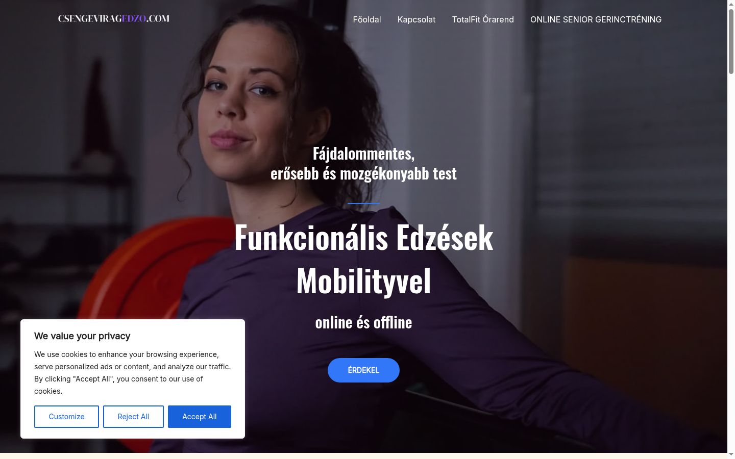 Snímek obrazovky baneru souhlasu zobrazeného před jakoukoli interakcí