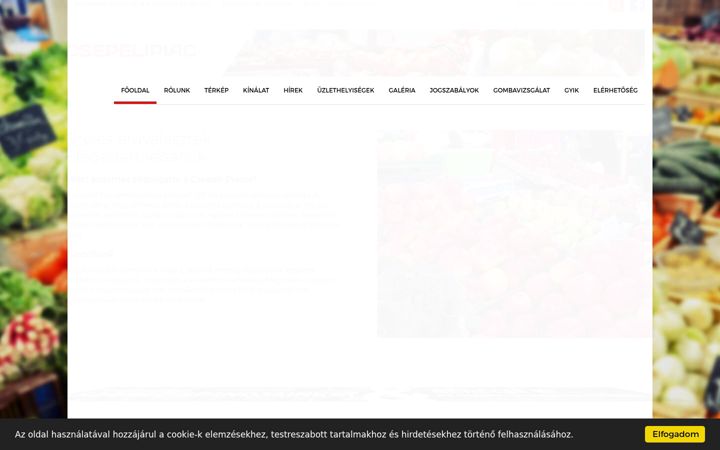 Screenshot ta' csepelipiac.hu