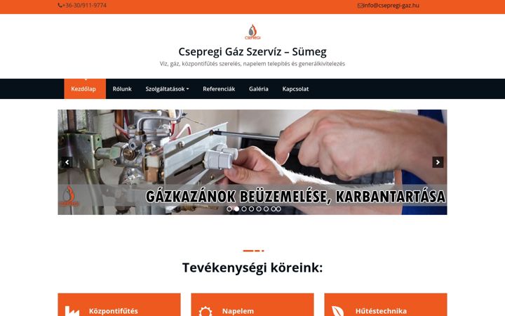 Screenshot ta' csepregi-gaz.hu