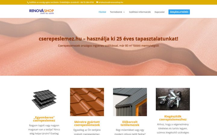 Screenshot of cserepeslemez.hu