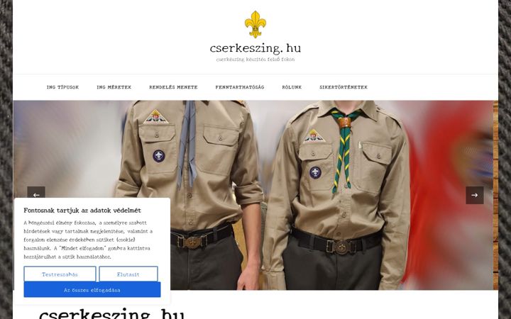 Screenshot of cserkeszing.hu