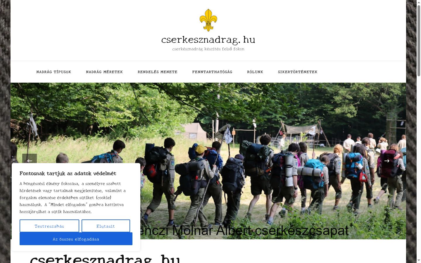 Captura de ecrã do banner de consentimento apresentado antes de qualquer interação