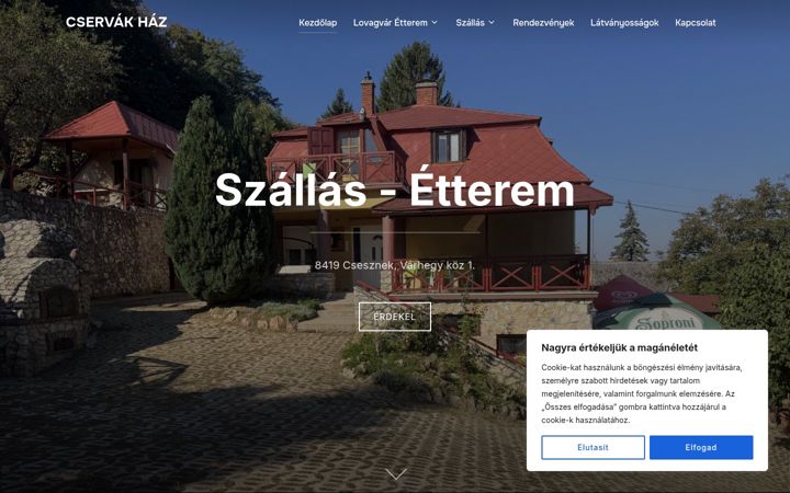 Screenshot of cservak-haz.hu