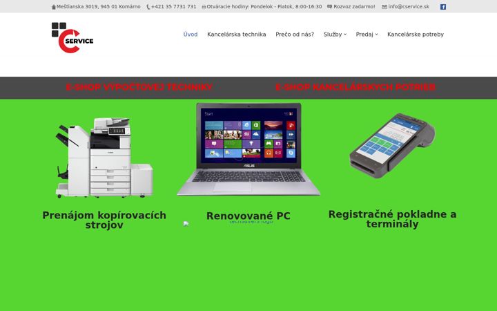 Screenshot of cservice.sk