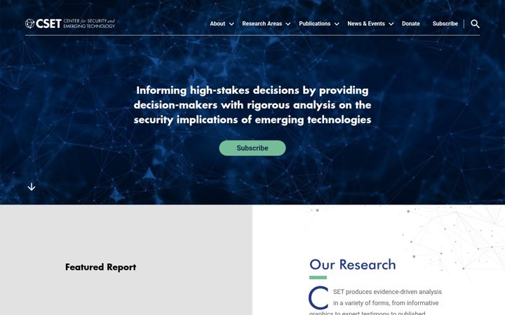 Screenshot of cset.georgetown.edu
