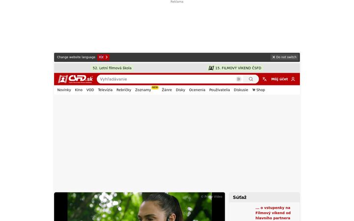 Skærmbillede af csfd.sk