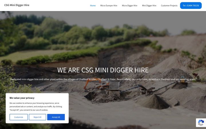Screenshot of csg-digger-hire.co.uk
