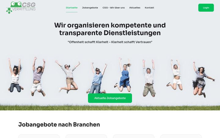 Screenshot of csg-vermittlung.de