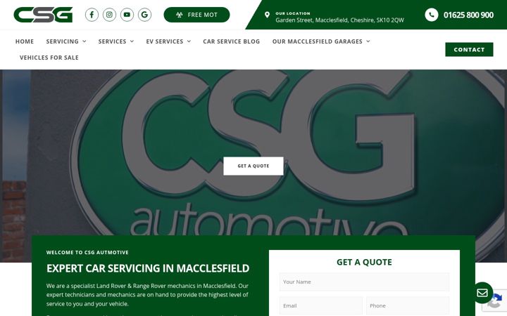 Screenshot of csgautomotive.co.uk