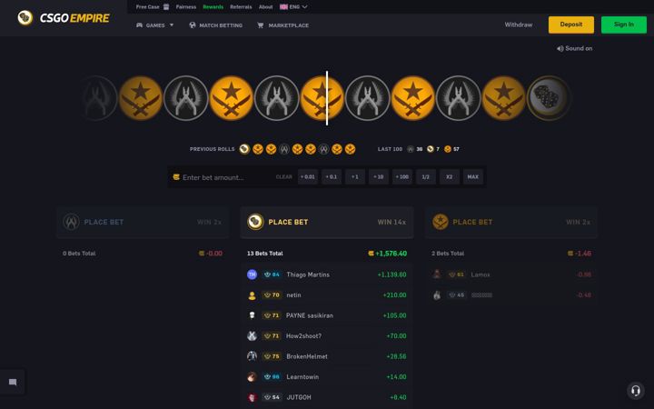 Screenshot of csgoempire.io