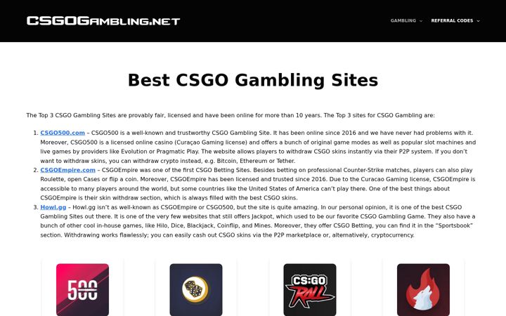 Screenshot of csgogambling.net