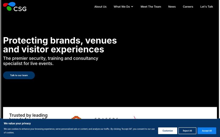 Screenshot ta' csgsecurity.co.uk