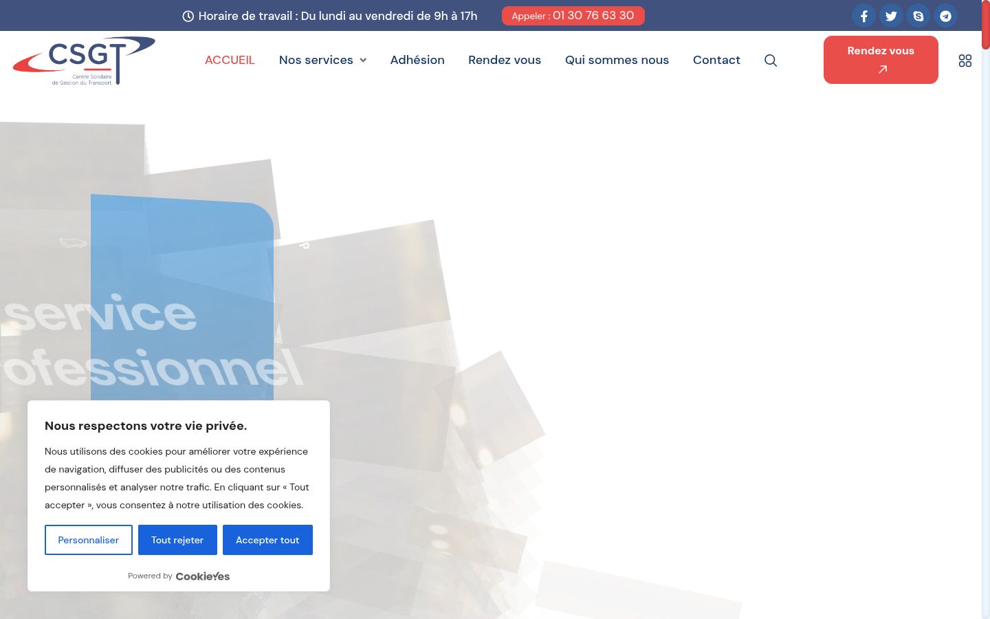 Screenshot van de toestemmingsbanner zoals getoond vóór enige interactie