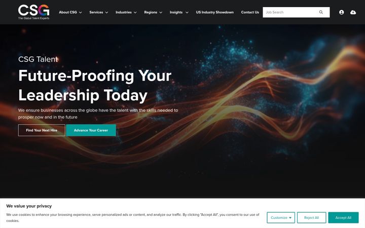 Screenshot of csgtalent.com