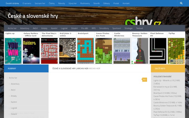 Екранна снимка на cshry.cz