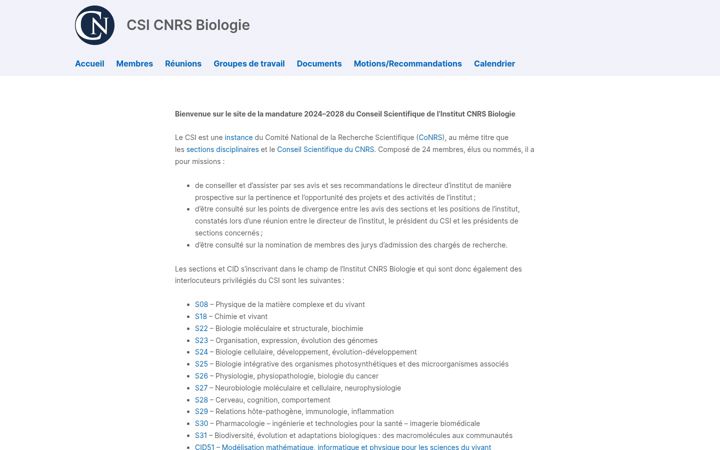 Capture d'écran de csi-biologie.cnrs.fr