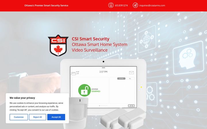 Screenshot of csialarms.com